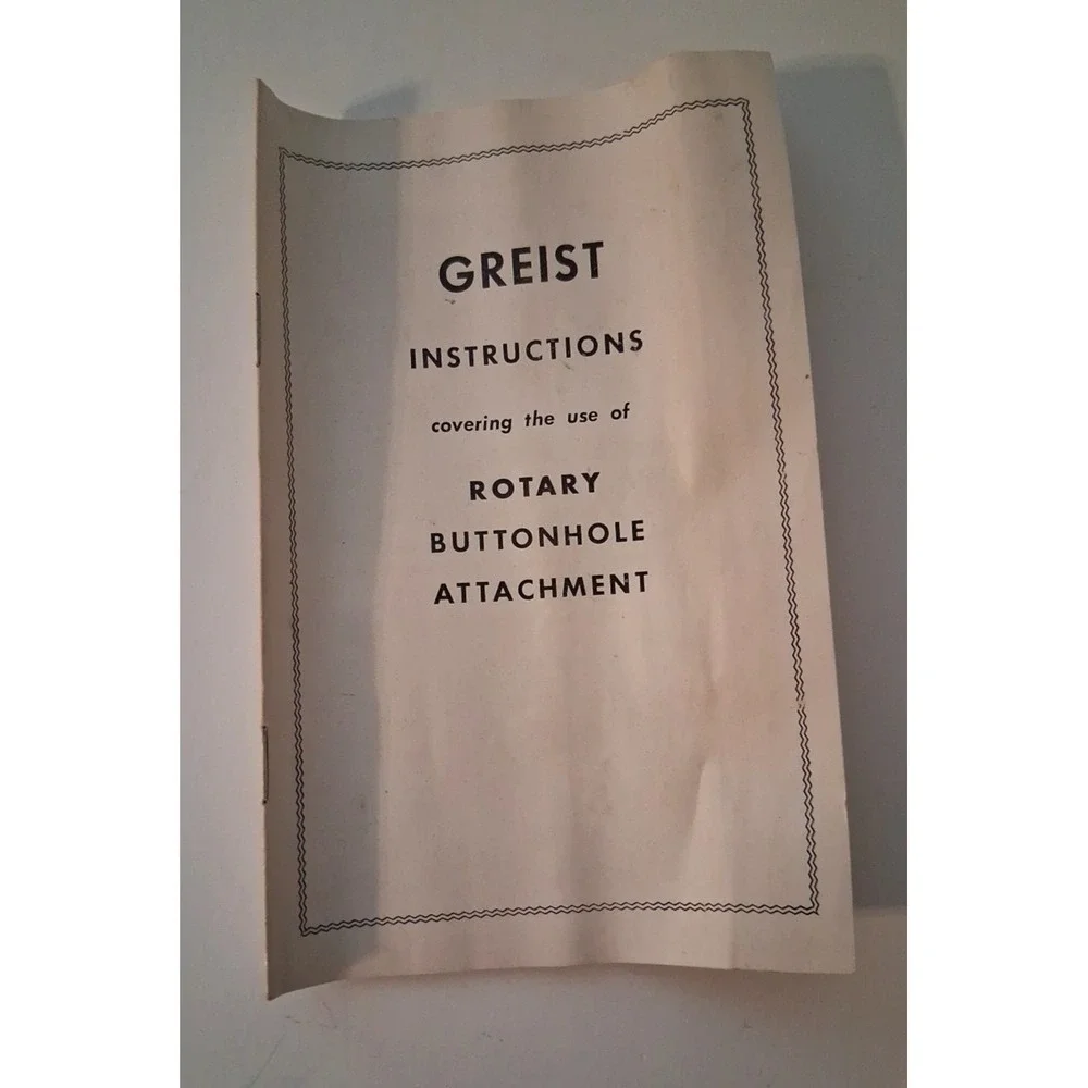 Greist Rotary Buttonholer Sewing Machine Attachment w Accessories & Instructions
